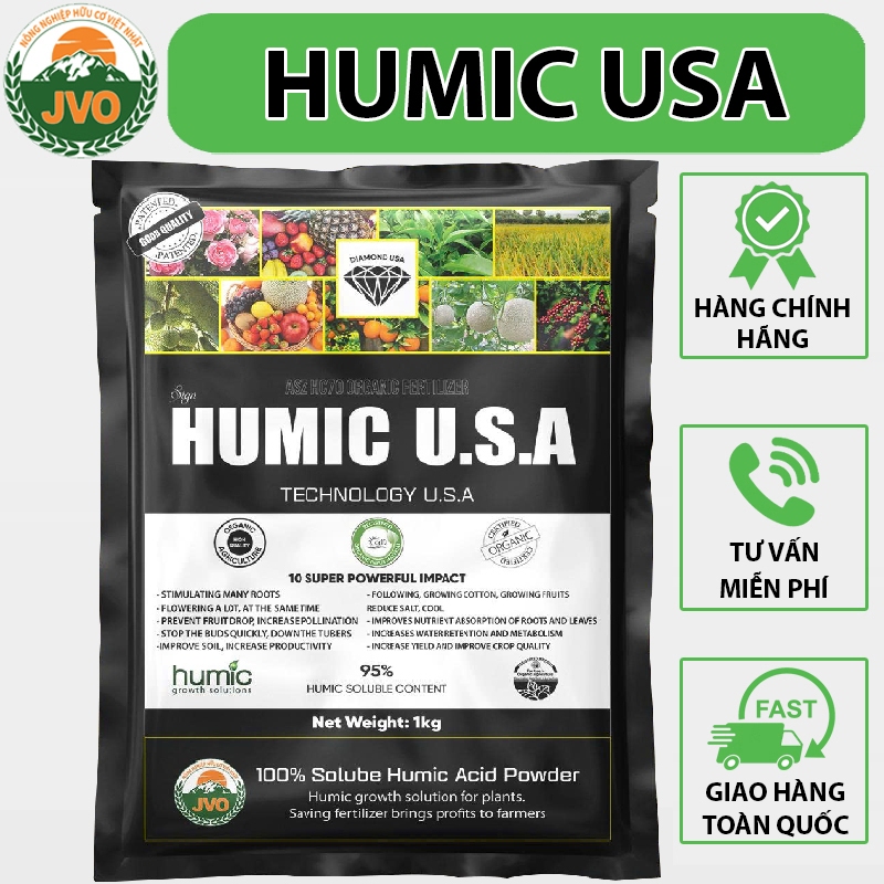 Humic Usa nhập khẩu chính hãng gói 1kg hiệu quả chất lượng J60 NongNghiepVietNhat JVO