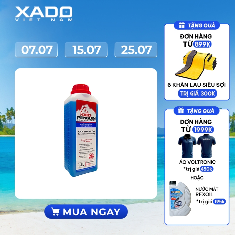 Nước rửa xe nhập khẩu XADO red penguin car shampoo for manual car washing 1l - XADO store offcial - 