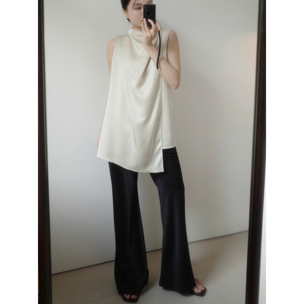 AO'EM STUDIOS | HANNA PANTS - Quần Lụa Nữ Lưng Thun Dáng Dài Loe Nhẹ