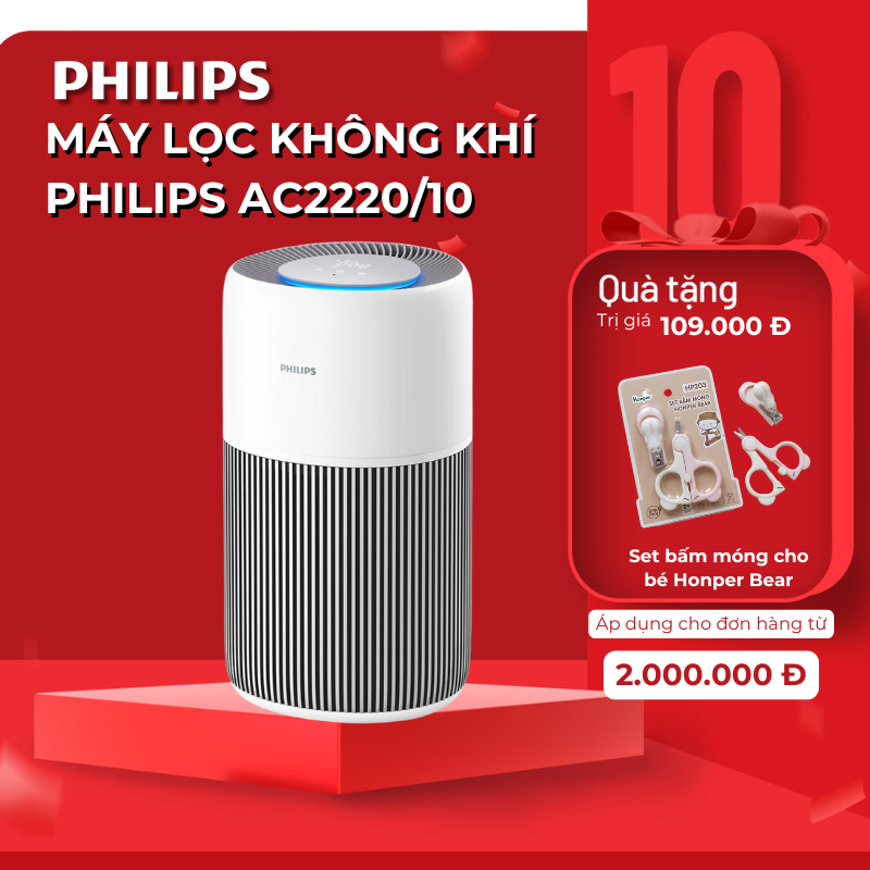 Máy Lọc Không Khí PHILIPS AC2220/10 (28W - 45dB) Loại Bỏ Các Chất Gây Ô Nhiễm, Điều Khiển Từ Xa