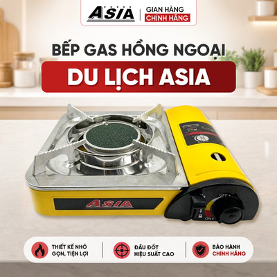 Bếp Gas Du Lịch Hồng Ngoại ASIA, Bếp Ga Mini Chống Gió, Tiện Lợi, Dễ Vệ Sinh Chính Hãng BH 12 Tháng