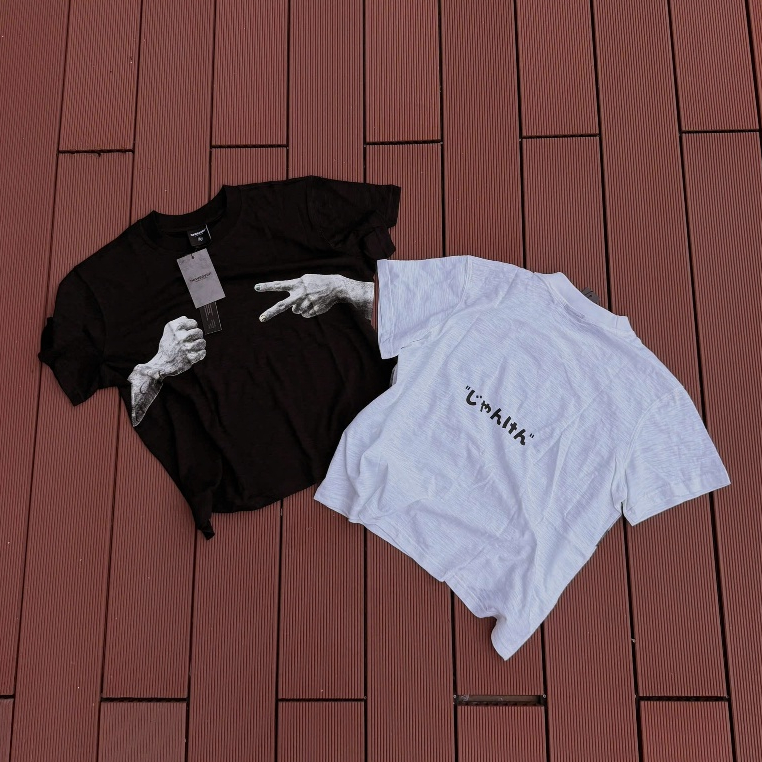 Áo Thun Xước NEWSEVEN “rock scissor paper” Boxy tee NAT.536