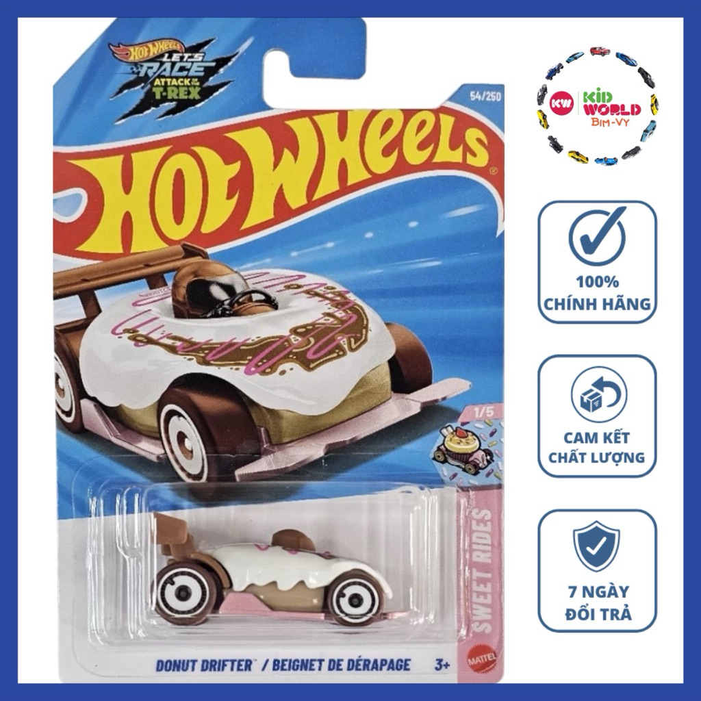 Xe mô hình Hot Wheels basic Bánh kem Donut Drifter JJL31.