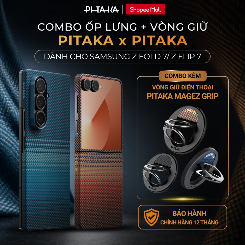 [COMBO ỐP LƯNG & VÒNG GIỮ Samsung Z Fold7/ Z Flip7] Ốp Lưng PITAKA UltraSlim Cao Cấp, Mỏng Nhẹ & Vòn