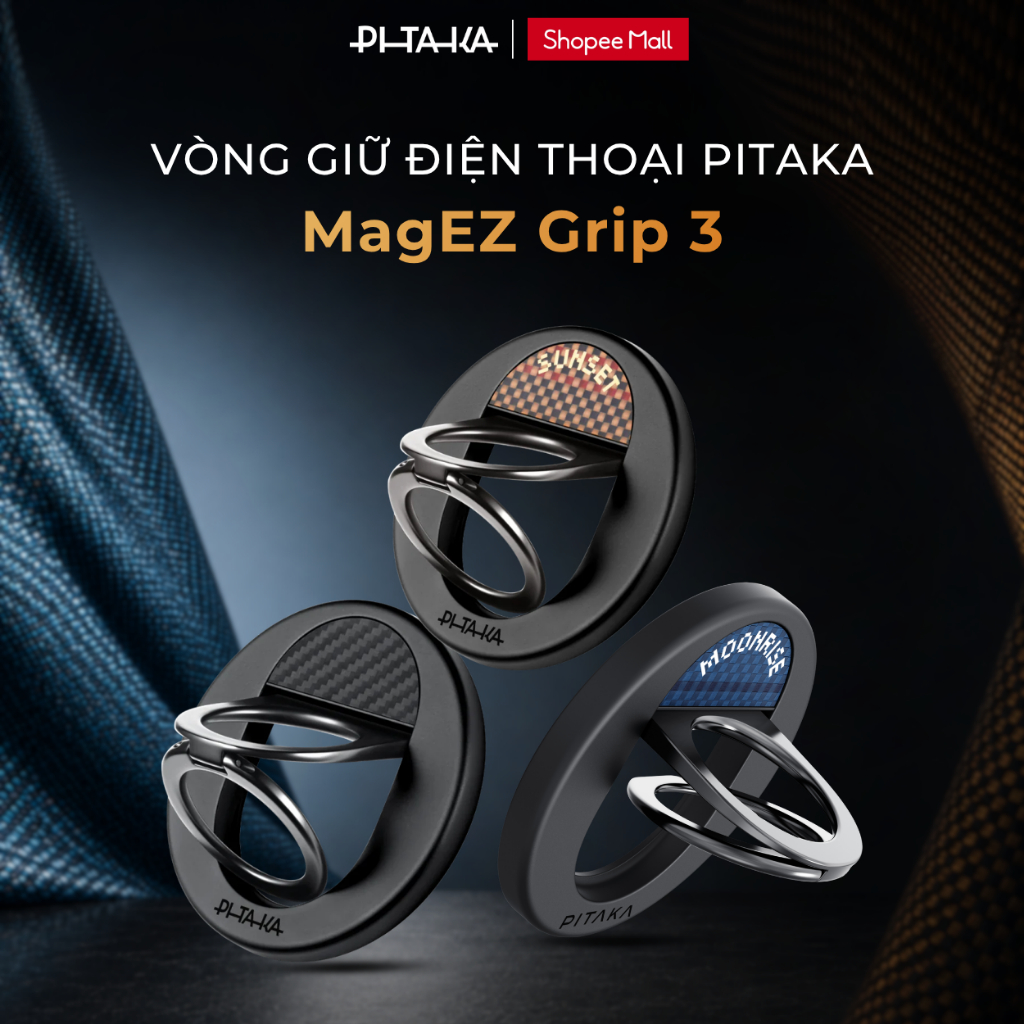 [MAGEZ GRIP 3] Vòng Giữ Điện Thoại PITAKA – Tương Thích MagSafe, Mỏng Nhẹ, Tháo Lắp Nhanh