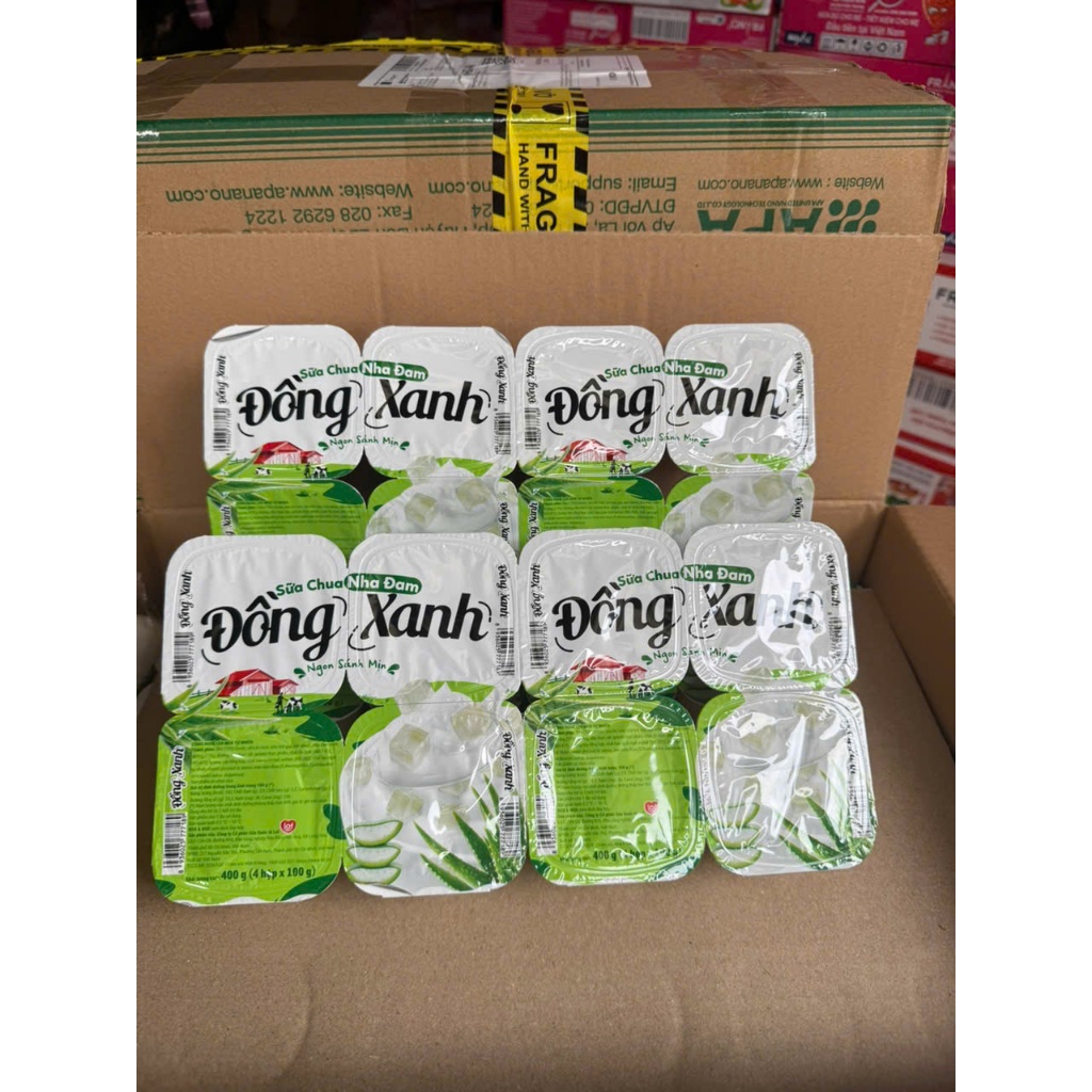 Sữa chua nha đam ba vì Lof đồng xanh - Thùng 48 hộp 100 gram date mới