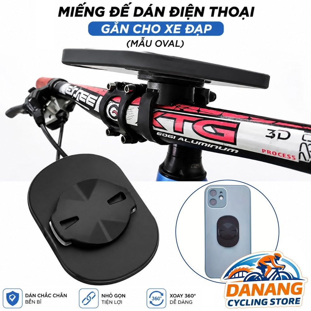 Miếng Đế Dán Điện Thoại Gắn Xe Đạp Mẫu Oval – Chắc Chắn, Dễ Lắp