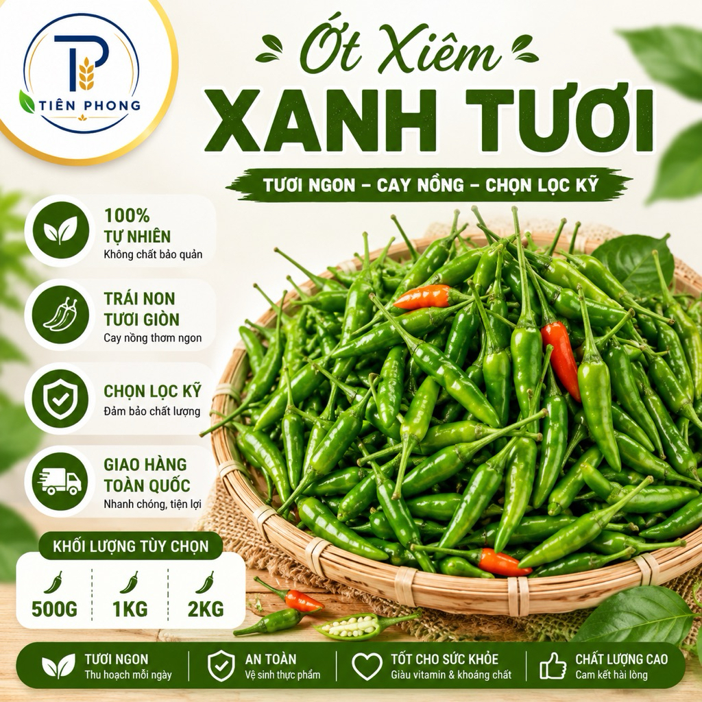 Ớt Xiêm Xanh DakLak Tươi Sạch Nhà Trồng Cay Đậm Đặc Sản DakLak