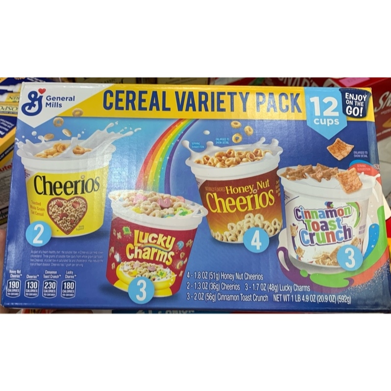 🥣🥛🍯THÙNG 12 LY BÁNH ĂN SÁNG CHO BÉ MIX 4 LOẠI CHEERIOS - LUCKY CHARM - HONEY NUT - CINNAMON TOAST CR