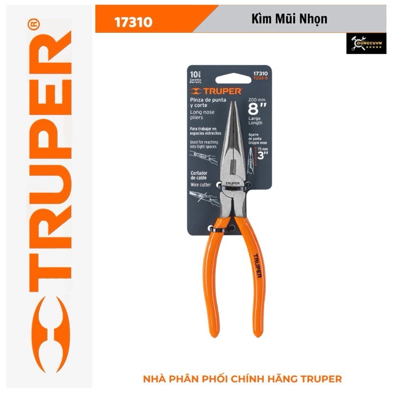 8 (203mm) Kìm mũi nhọn Truper 17310 (T203-8)