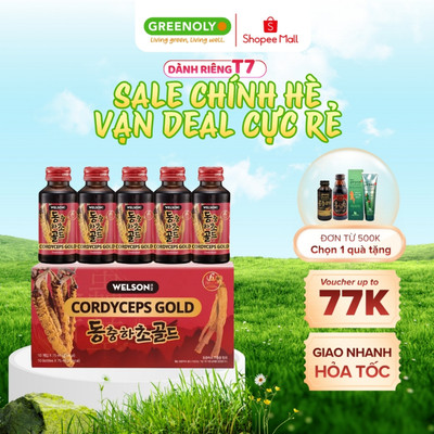 Nước Uống Đông Trùng Hạ Thảo Welson Cordyceps Gold Giảm Stress Tăng Đề Kháng Hộp 10 Chai x 75ml
