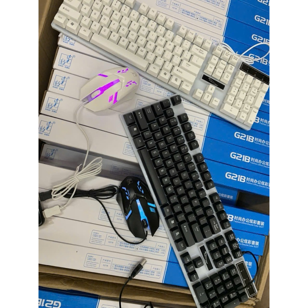 Bàn Phím +Chuột Giả Cơ Game LED 7 màu G21B-Bluance