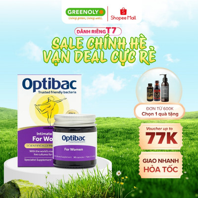 Men Vi Sinh Bổ Sung Lợi Khuẩn, Chăm Sóc Vùng Kín Optibac Tím Hỗ Trợ Sức Khỏe Phái Nữ