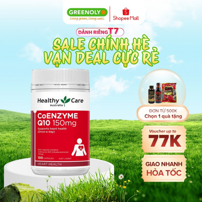 Viên Uống Coenzyme Q10 Hỗ Trợ Tim Mạch Healthy Care 150Mg 100 Viên