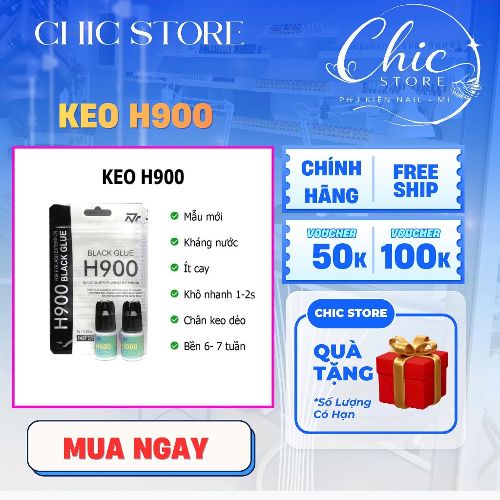 (CHÍNH HÃNG) Keo nối mi H900 Hàn Quốc, bao bì mới [CHIC-PHỤ KIỆN NAIL MI]