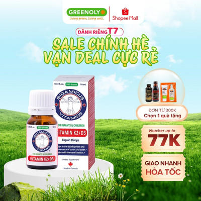 Vitamin D3 + K2 BioAmicus Tăng Hấp Thụ Canxi, Giúp Xương Răng Trẻ Chắc Khoẻ 10ml