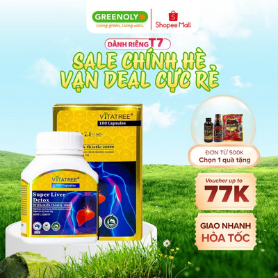 Viên Uống Thải Độc Gan Vitatree Super Liver Detox thanh lọc thải độc bổ gan và làm mát gan hộp nhập khẩu Úc