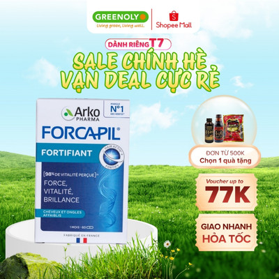 Viên Uống Mọc Tóc Arkopharma Forcapil FORTIFIANT Chống Rụng Tóc Phục Hồi Tóc Hư Tổn 60 viên