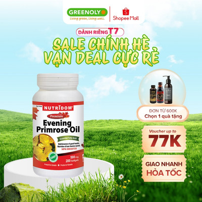 Tinh dầu hoa anh thảo David Health hỗ trợ cân bằng nội tiết tố làm đẹp da tóc, móng Evening Primrose Oil