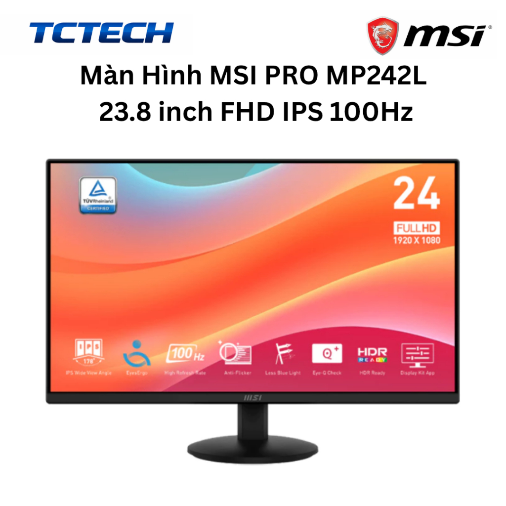 Màn Hình MSI PRO MP242L 23.8 inch FHD IPS 100Hz Chính Hãng