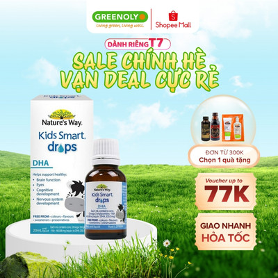 Nature's Way Kids DHA Smart Drops hỗ trợ phát triển não bộ cho bé dạng giọt 20ml