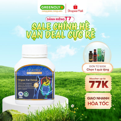 Viên Uống Hỗ Trợ Thải Độc Mỡ Nội Tạng Vitatree Organ Fat Detox 60 Viên nhập khẩu chính hãng Úc