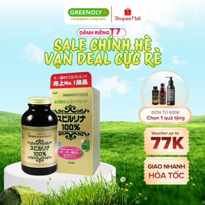 Tảo Xoắn Spirulina Nhật Bản Hỗ trợ tiêu hoá, tim mạch Hộp 2200 Viên