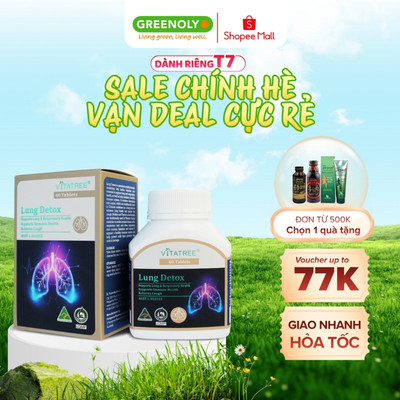 Viên Uống hỗ trợ thải độc phổi hô hấp Vitatree Lung Detox hộp 60 viên