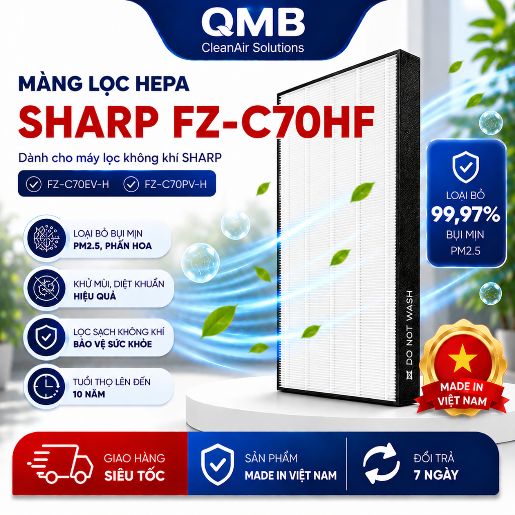Màng Lọc Hepa Sharp KC-C70-B KC-C70-W,  FZ-C70HF