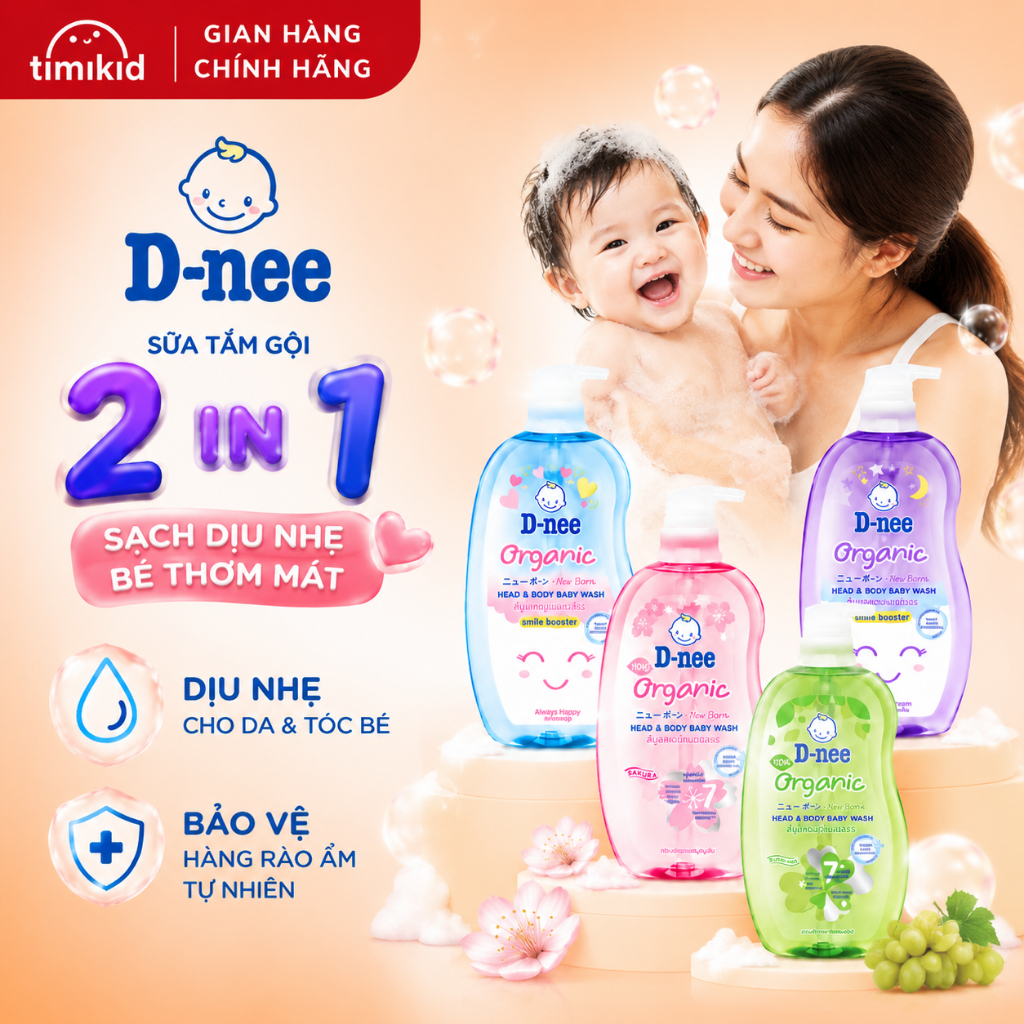 [CHÍNH HÃNG] Sữa Tắm Gội Cho Bé Dnee 2 IN 1 Tem Đại Thịnh Chính Hãng -  An Toàn Cho Bé Sơ Sinh