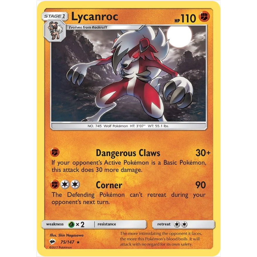 [Thẻ bài Pokemon TCG] Lycanroc - 75/147 - Holo Rare