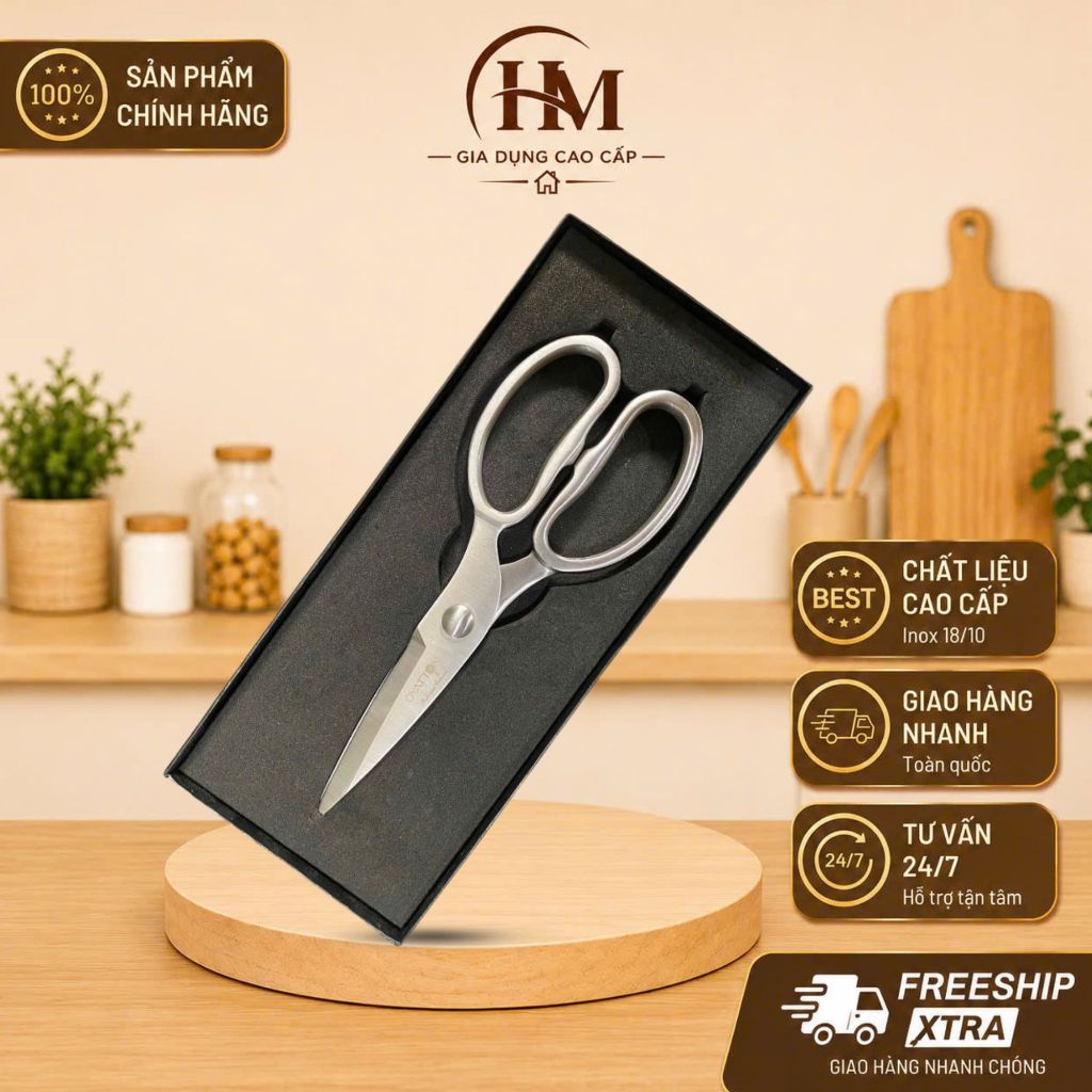Kéo OYATTON Bằng Thép Không Gỉ 4CR13 Cắt Thịt Lọc Thịt Cắt Thực Phẩm Cắt Gà Kéo Đa Năng