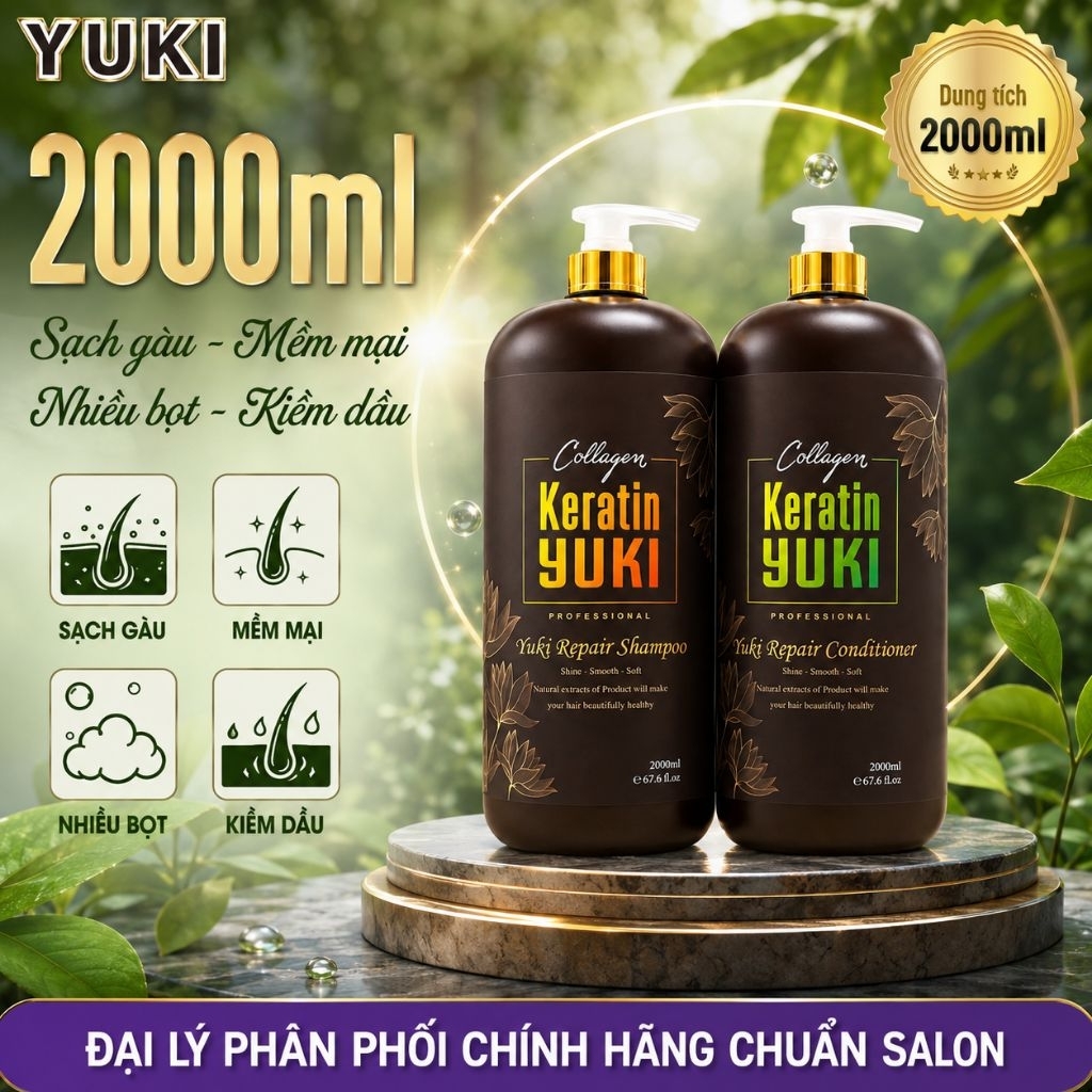 (Hàng Loại 1) cặp dầu gội KERATIN YUKI
