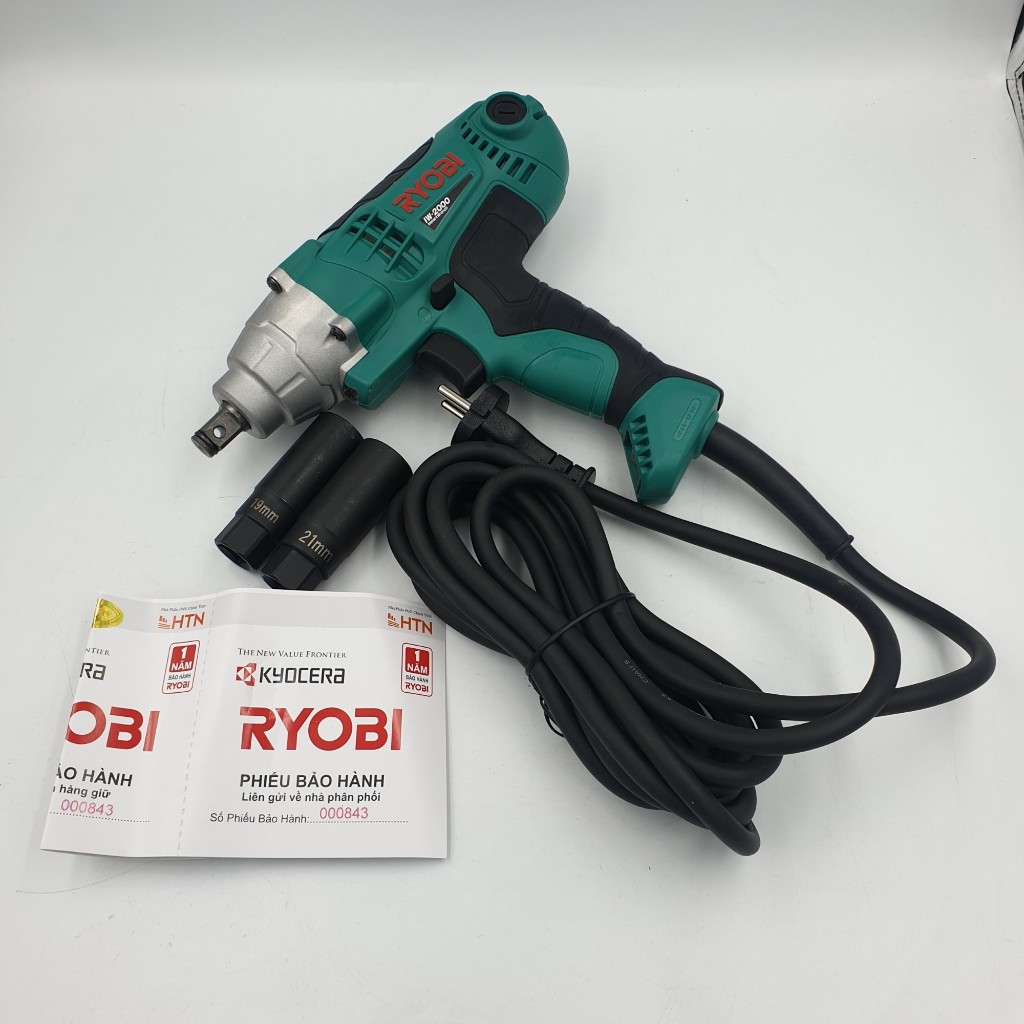 Máy siết bu lông Ryobi IW-2000, 1.5kg, lực siết 200Nm, tốc độ không tải 3100 vòng/phút