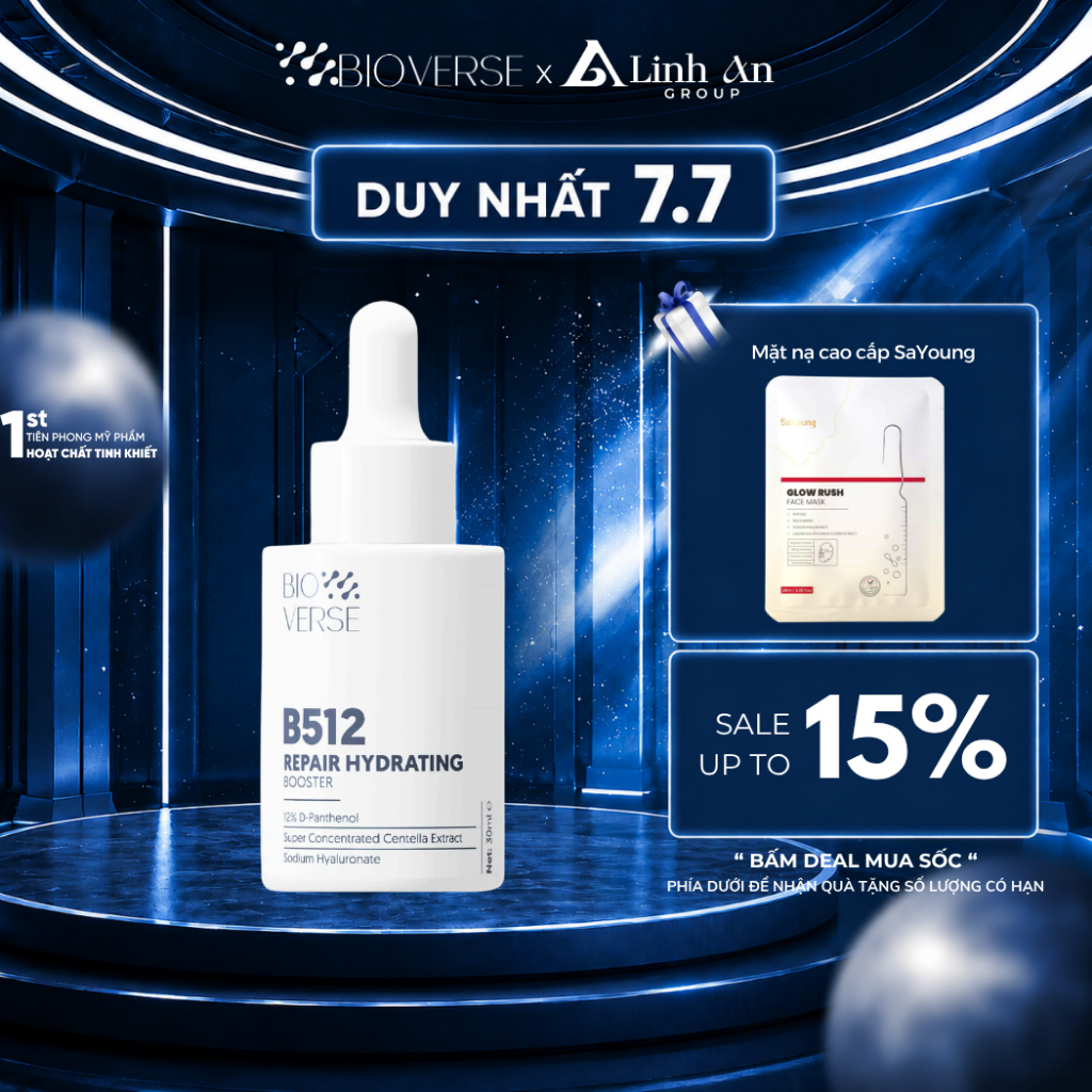 Tinh Chất B5 12% Phục Hồi Da Cấp Ẩm Bioverse B512 Repair Hydrating Booster 30ml
