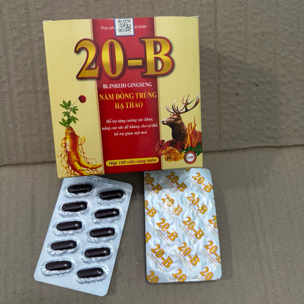 Vitamin 20B WITH GINSENG _ Hỗ trợ tăng cường sức đề kháng,bồi bổ sức khỏe_Hộp 100 viên