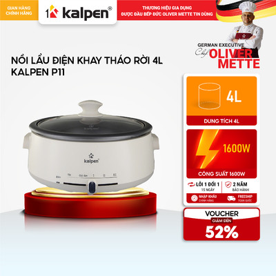 Nồi lẩu điện khay tháo rời KALPEN P11 4L hàng chính hãng