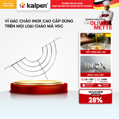 Vỉ gác chảo Inox đa năng KALPEN VGC size 18-20-24-26-28cm hàng chính hãng
