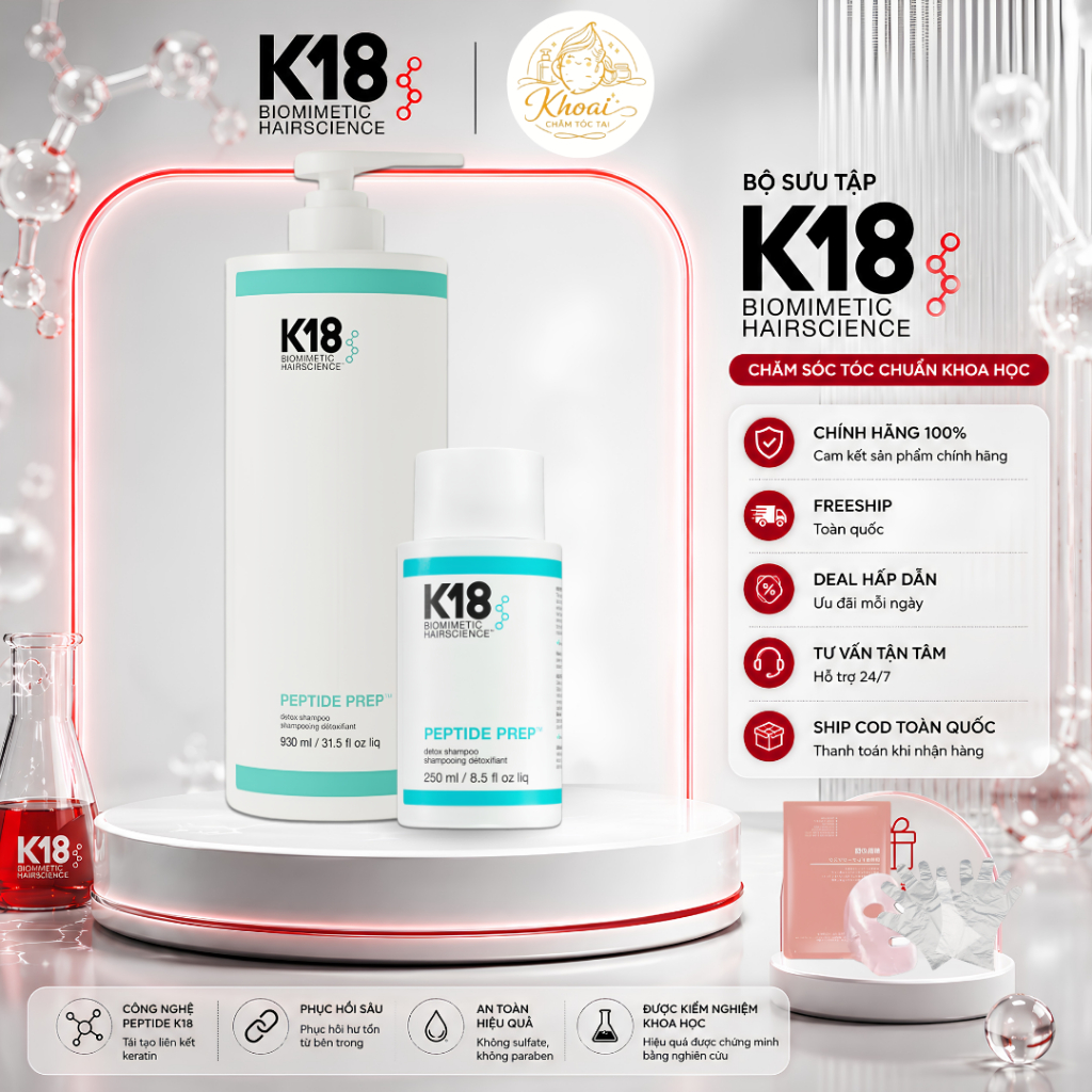 <TX> Dầu gội làm sạch sâu da đầu K18 Peptide Prep Detox 930ml