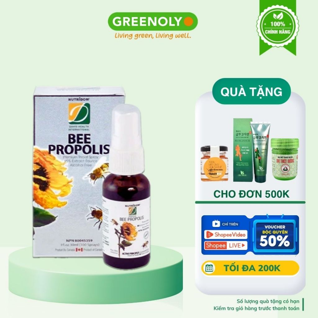 Xịt Keo Ong David Health Bee Propolis Giảm Ho Đau Họng Tăng Sức Đề Kháng Cho Trẻ Em Và Người Lớn - G
