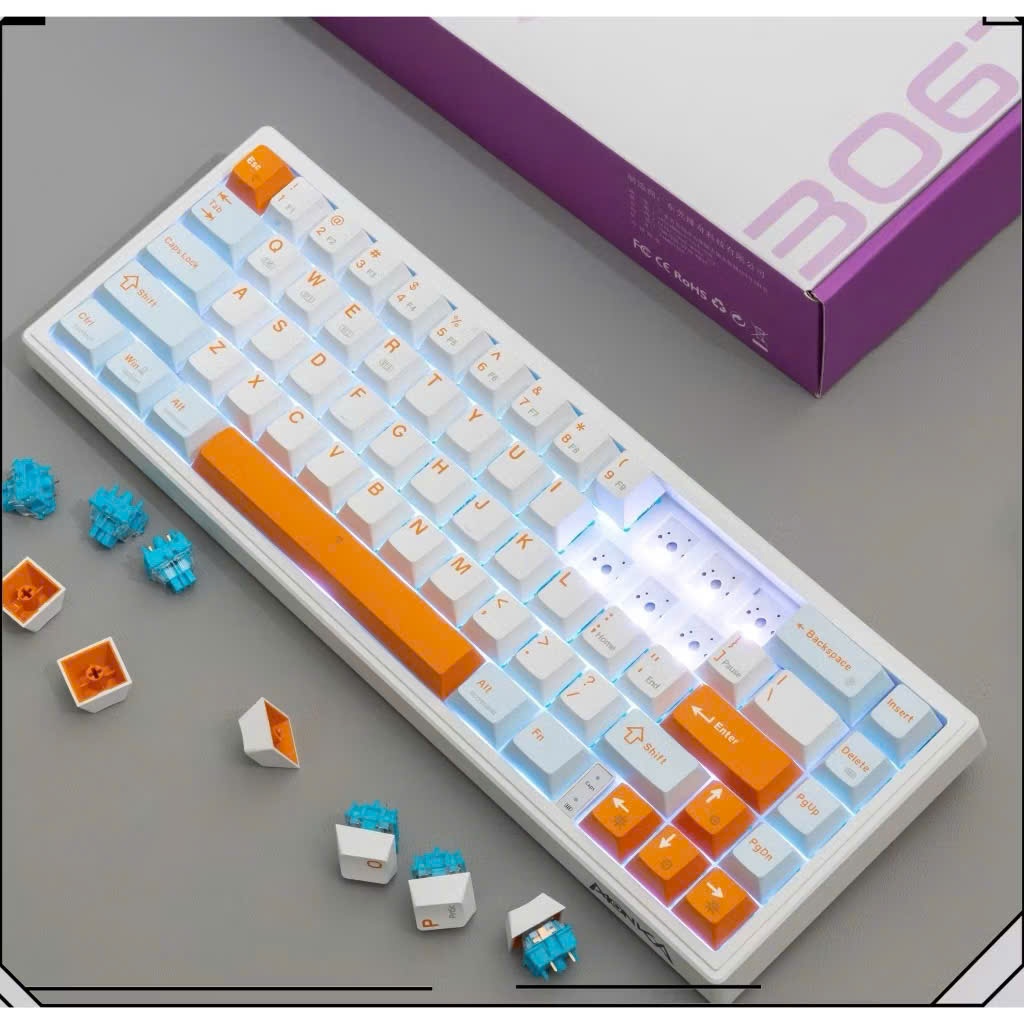 Bàn phím cơ Monka 3067 3 mode mạch xuôi RGB | BigBuy360 - bigbuy360.vn