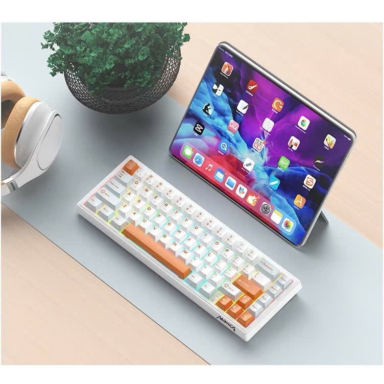 Bàn phím cơ Monka 3067 3 mode mạch xuôi RGB | BigBuy360 - bigbuy360.vn