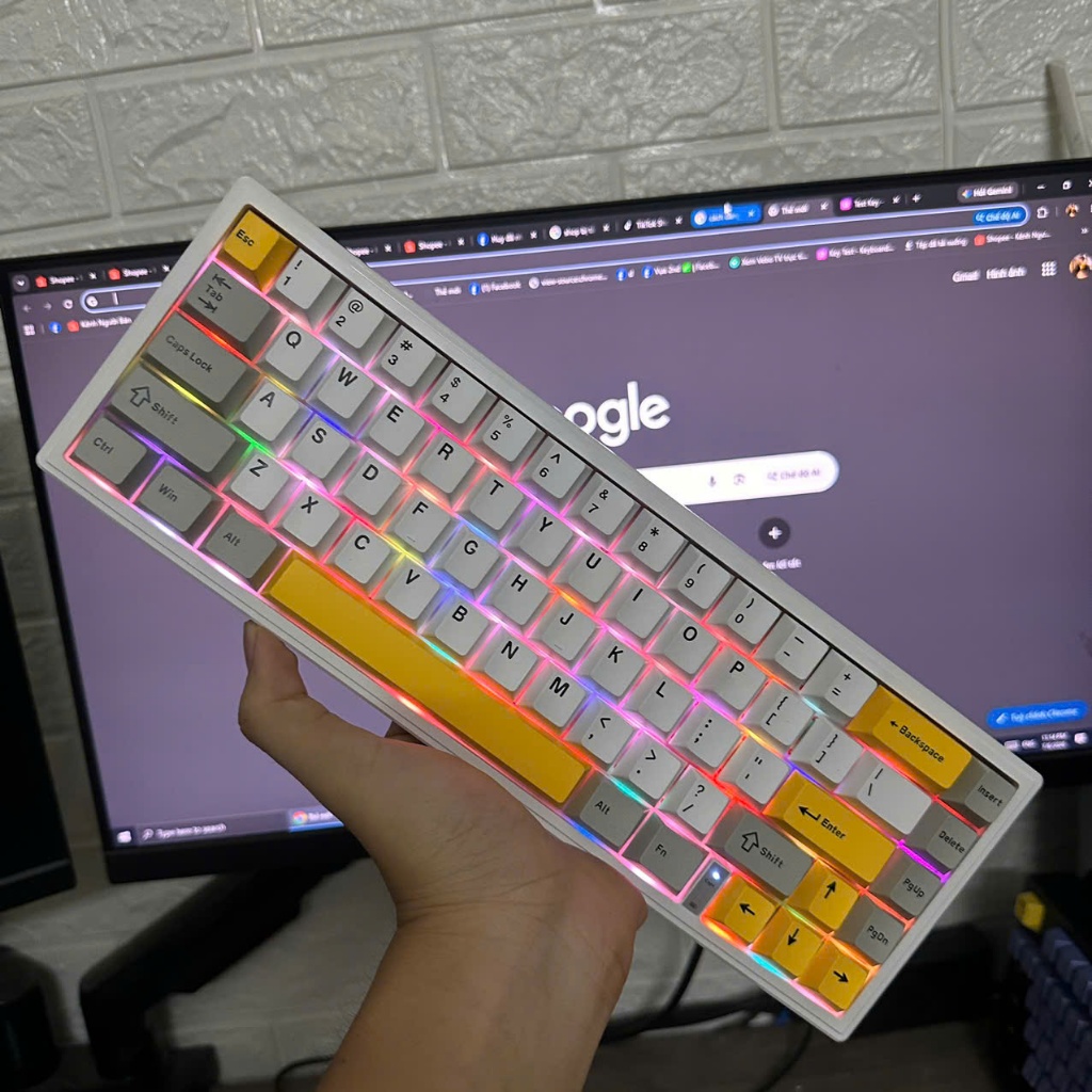 Bàn phím cơ Monka 3067 3 mode mạch xuôi RGB | BigBuy360 - bigbuy360.vn
