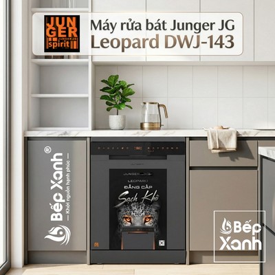 DUY NHẤT 07.07 - TẶNG CHẢO 2TR9 | Máy rửa chén bát JUNGER Leopard DWJ-143, 15 bộ Sạch khô tuyệt đốI