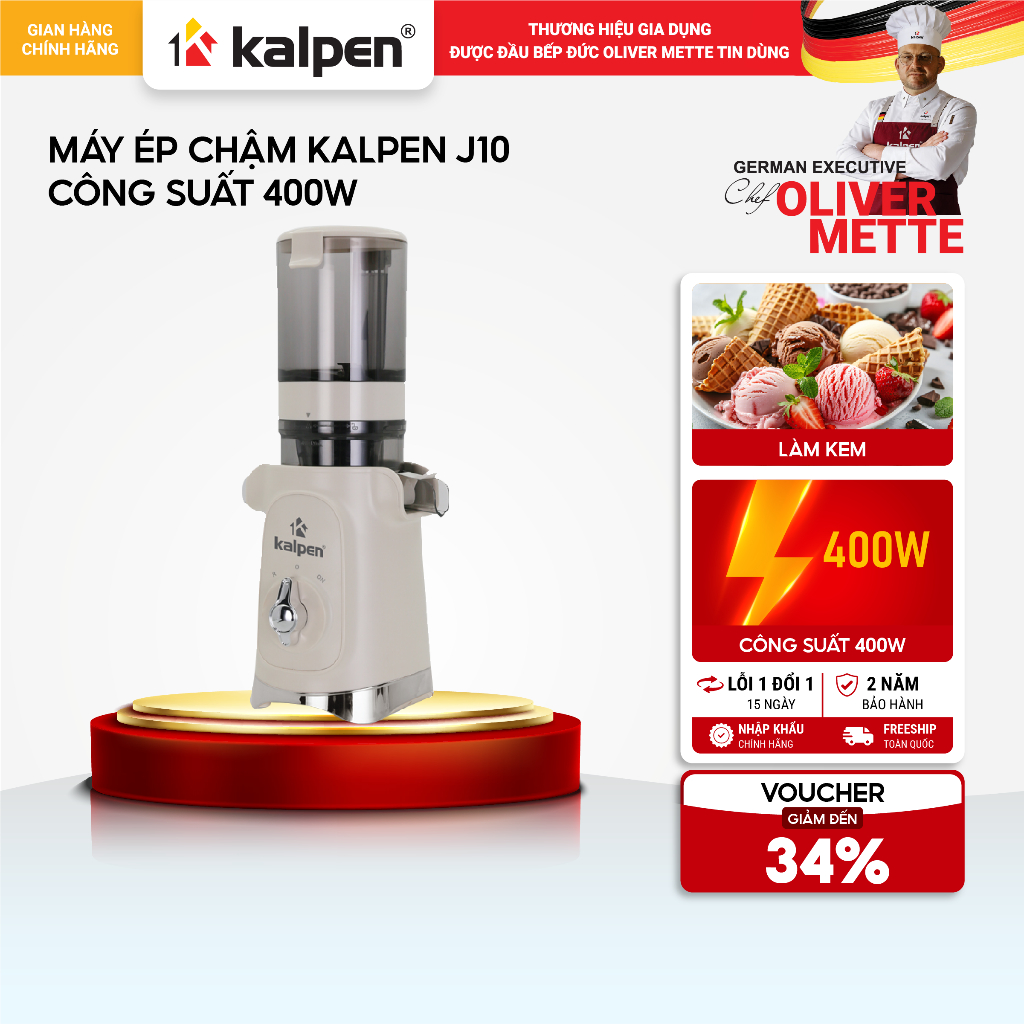 Máy ép chậm KALPEN J10 miệng 103mm hàng chính hãng