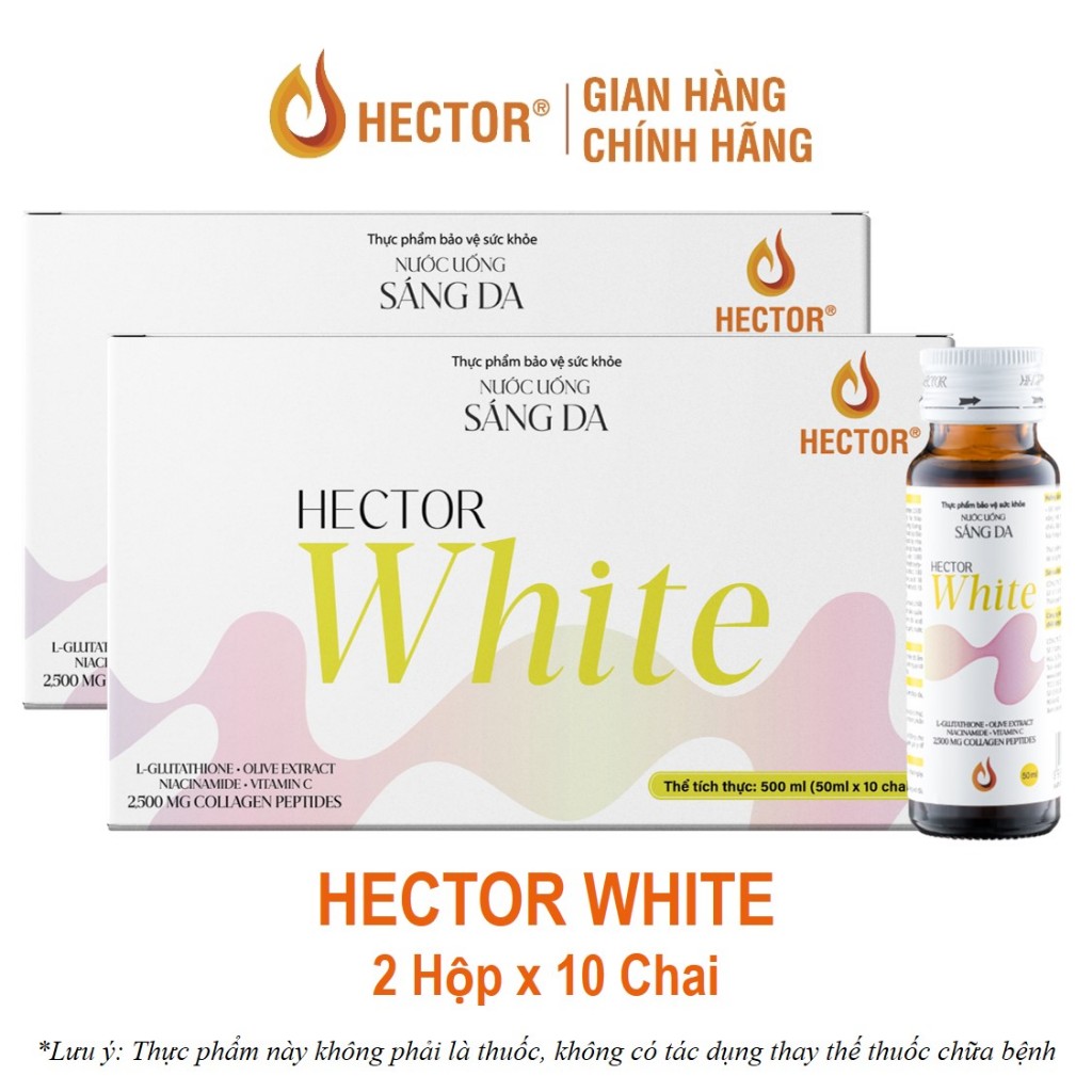 Combo 2 hộp Nước nấm đông trùng hạ thảo hector white nước uống sáng da từ nấm đông trùng hạ thảo