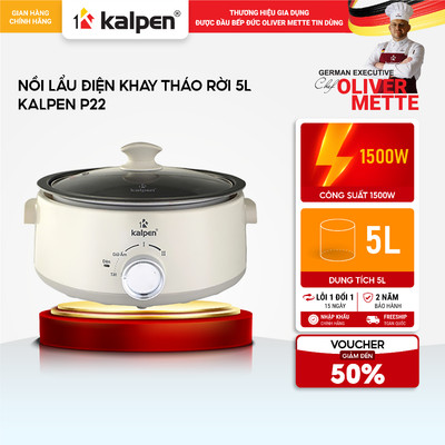 Nồi lẩu điện khay tháo rời KALPEN P22 5L hàng chính hãng