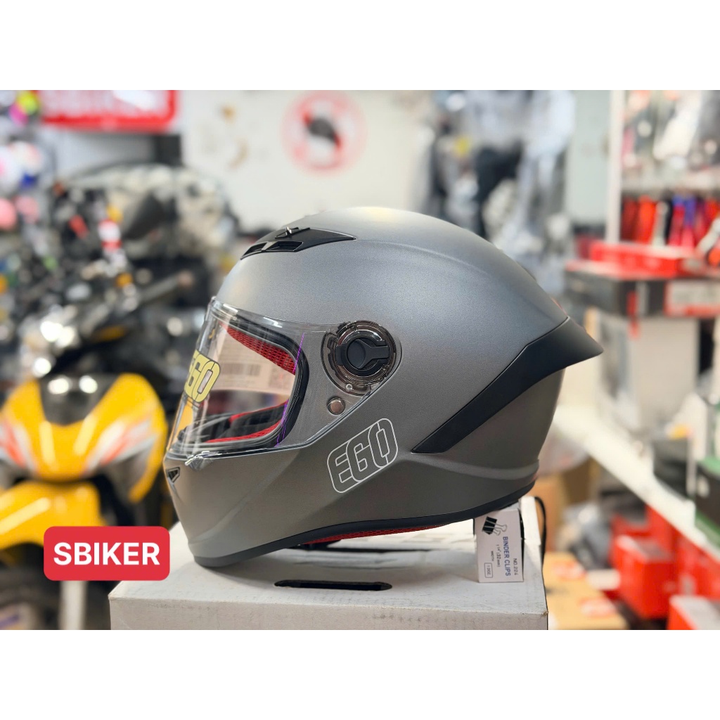 Nón Fullface Ego E7 Đen Trắng Nhám Tem Trơn