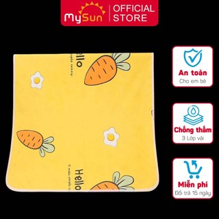 Miếng khăn lót nệm tấm thảm chống thấm nước tiểu cỡ lớn trải giường cho trẻ sơ sinh MySun AquaLock