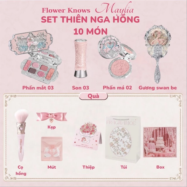 [HOẢ TỐC] Set quà tặng mỹ phẩm thiên nga Flower Knows Swan Ballet [đọc mô tả]